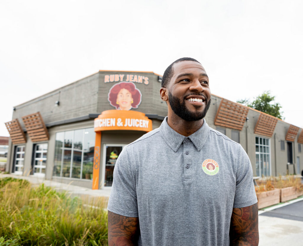 Business owner Chris Goode at his juicery in Kansas City 
